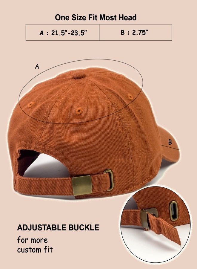 Utmost Unisex Classic Low Profile Cotton Baseball Cap Plain Blank Camoflauge Soft Unconstructed Adjustable Size Dad Hat (Rust) - Image 2